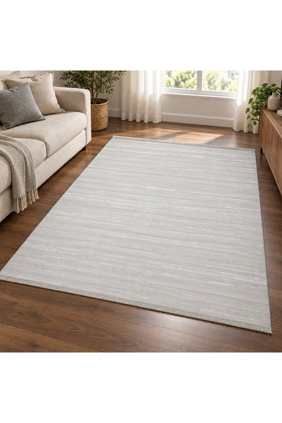 ALA RUGS Modern Dokuma Gri Halı Salon Oturma Odası Koridor Halısı