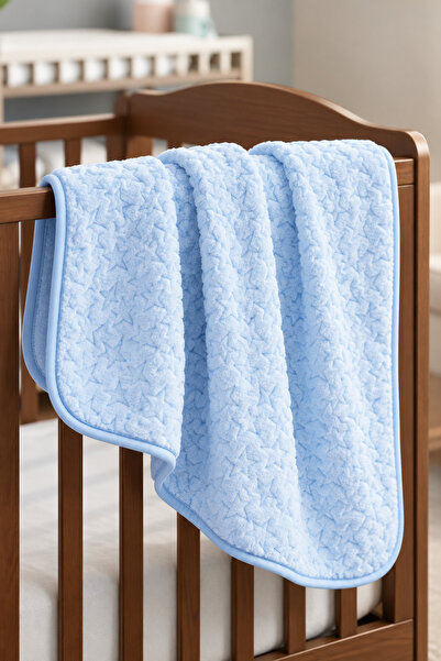 bebegen Blue Star Embossed Thick Plush Blanket 100*120 cm