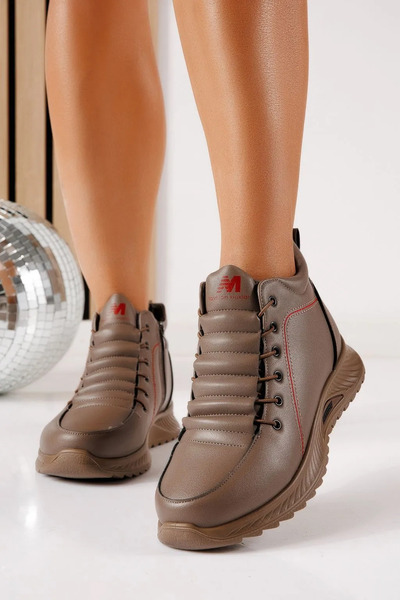 Zaira Ghete dama îmblanite khaki din piele ecologica Capucine #30535