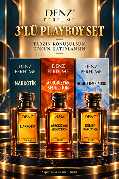 Erkek 3'lü Pleyboy Seti %40 Esans Oranı Extrait Kalite