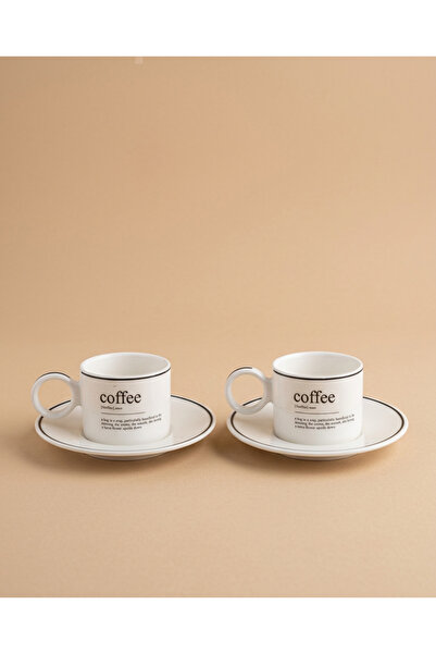 ELZEY HOME Porcelain 2-Piece Modern Patterned Coffee Cup Set