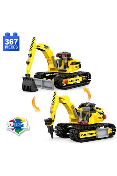 Minibric Set de Constructie cu Piese Tip Blocuri Construit 367 Piese Yellow E...