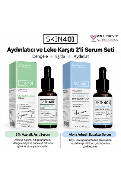 Skin401 Aydınlatma ve Parlaklık Etkili Leke Karşıtı Serum Set