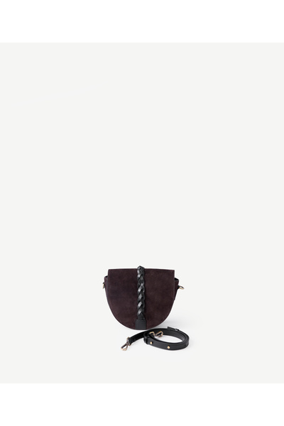 Yargıcı Suede Crossbody Bag with Knitted Detail
