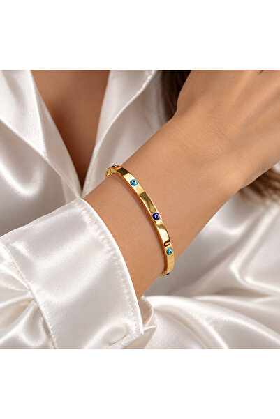 simurg jewellery Mineli Gümüş Kelepçe Bilezik 4mm