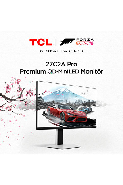 TCL 27C2A Pro 27 İnç 4K QD-Mini LED Oyuncu Monitörü, UHD 160 Hz / FHD 320 Hz, 1 ms GTG, HDR1400, FreeSync Premium