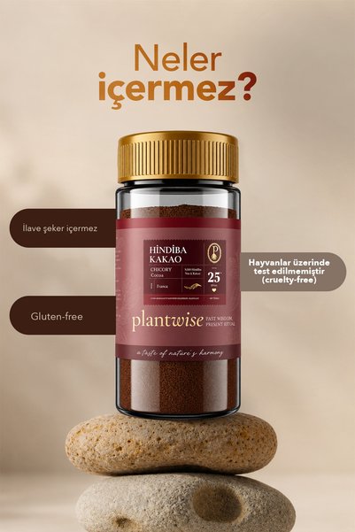 Plantwise Cocoa Chicory Coffee Prebiotic-High Fiber |   Herbal 80% Chicory 20% Cocoa Coffee 100g Glass Jar
