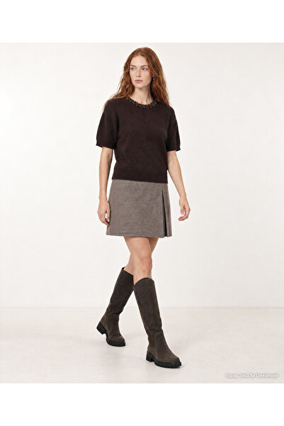Yargıcı Regular Crew Neck Short Sleeve Sweater