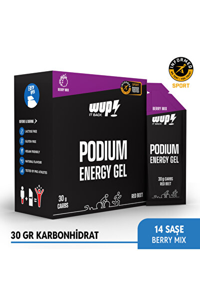 Water Up WUP Podium Enerji Jeli, 30 gr Karbonhidrat, Berry Mix Aromalı