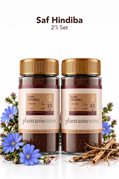 Plantwise 2'li Saf Hindiba Kahvesi | %100 Bitkisel | Kafeinsiz | 100g Cam Kav...
