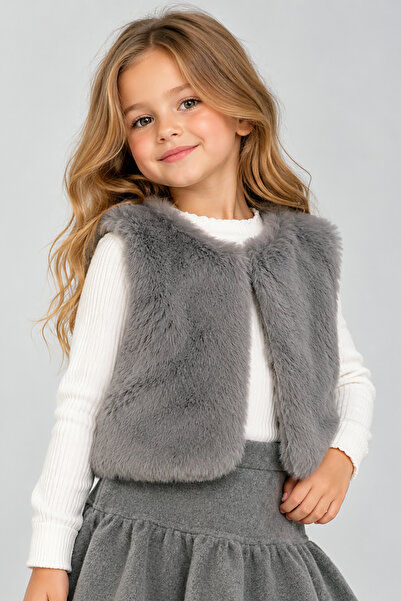 DMB BOYS & GIRLS Girl's Soft Textured Furry Plush Vest