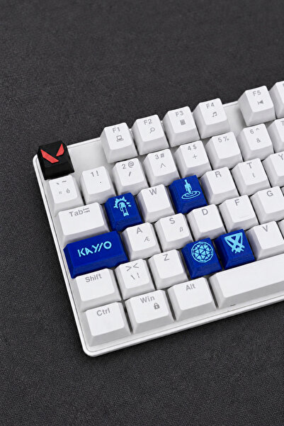 Makerpax Valorant Kay/o Keycaps, Q-E-X-C Mekanik Klavye Tuşu