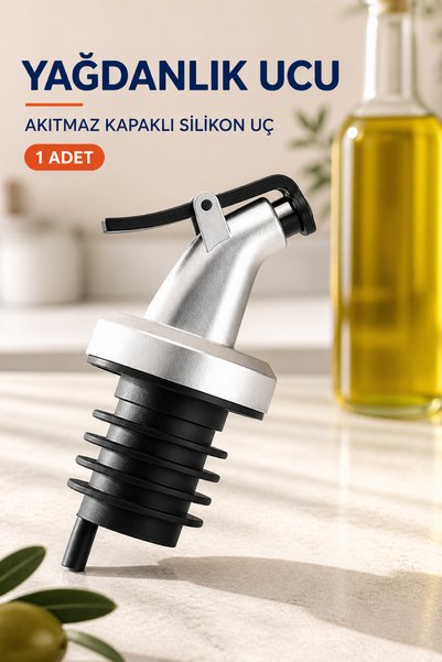 Betora Yağ Şişesi Dökme Aparatı 1 Adet Gri Kapaklı Yağdanlık Ucu Şişe Tıpası ...