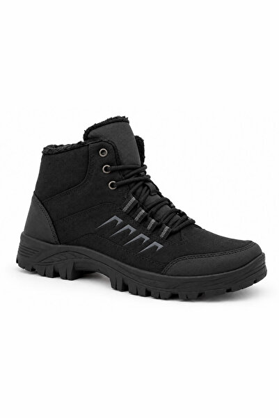 LETAO Μαύρες γούνινες μπότες unisex με φερμουάρ, ανθεκτικές στο κρύο για πεζο...