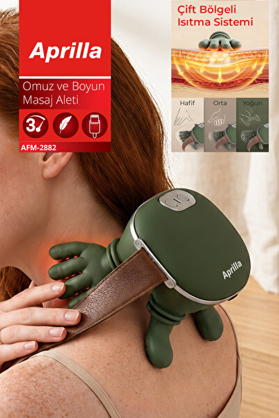 Aprilla AFM-2882 Parmakla Yoğuran El Hissi Sunan Isıtmalı Masaj Aleti (Taşına...