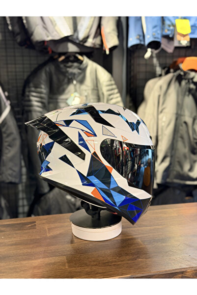 R2 GEOMETRİ KAPALI KASK SİYAH VİZÖRLÜ