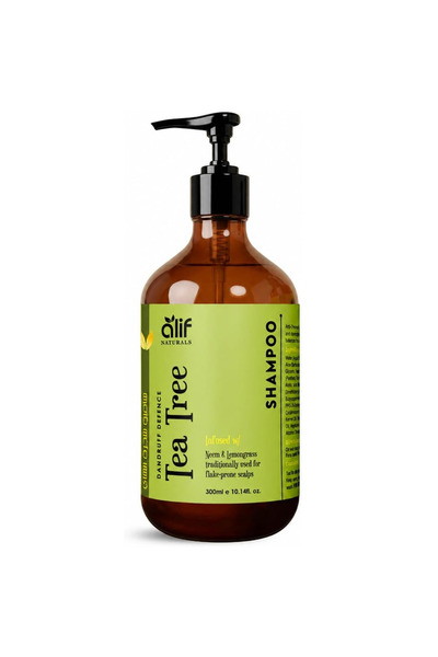 ALIF NATURALS Tea Tree Shampoo for Dandruff Control | Anti-Itch, Flake Remova...