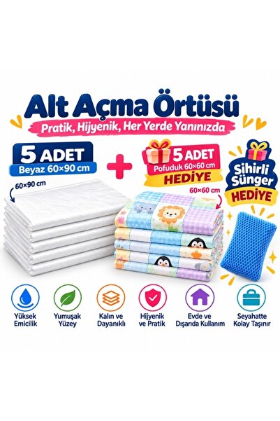 Naturashine Baby me Pofuduk Alt Değiştirme Örtüsü Hediyeli 60x90 cm Bebek Alt...