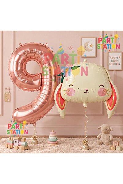 Parti Station 9 Years Old Rabbit Balloon Set - Woodland Animals Concept, Cute...