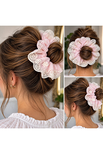 Mevohome Ruffled Scrunchie Women's Bagel Hair Clip