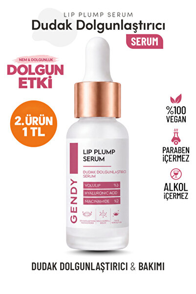 GENDY Tone-Equalizing and Plumping Lip Serum - Volulip 3%, Squalane 3%, Niaci...