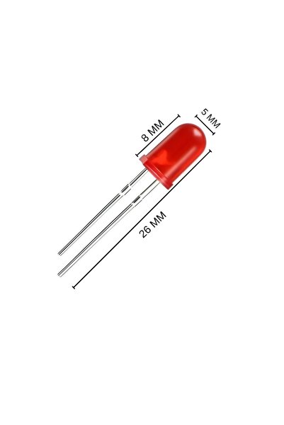 Diyot Lamba Mini Mantar 8 mm LED Lamba Deney Bilim Proje 30 Lu Paket