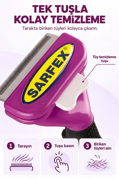 SARFEX Kısa Tüylü Kediler içinShort Hair L Kedi Köpek Tüy Bakım