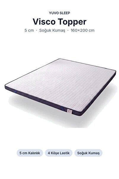Yuvo Sleep Visco Yatak Pedi Topper 5 cm Çift Kişilik Soğuk Kumaş Kılıflı Seri...