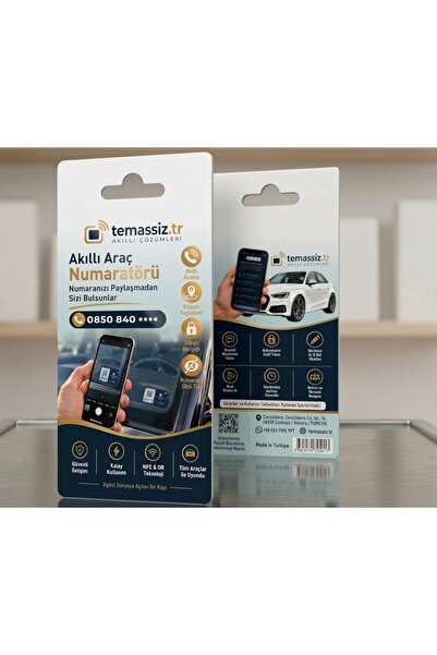 TEMASSIZARAÇ NFC & QR Akıllı Araç İletişim Etiketi | Telefon Numarası Gizli |...