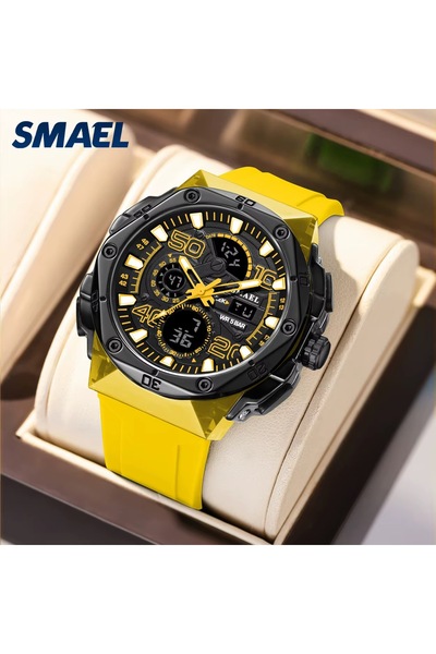 SMAEL 8045 Sarı Dijital Ve Analog Erkek Kol Saati