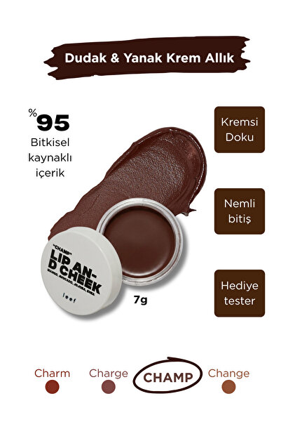 Lip & Cheek Balm Champ | Mocha Dudak & Yanak Balmı | 3’ü 1 Arada Krem Allık & Tint