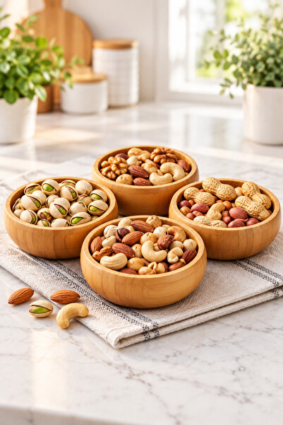 Janset Molino Bamboo Cookie Bowl 4 Pieces, Bamboo Cookie Bowl