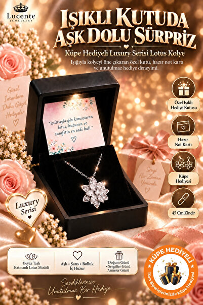 Lucente Jewellery Işıklı Hediye Kutulu Aşk Şans Bolluk Bereket ve İç Huzur Si...