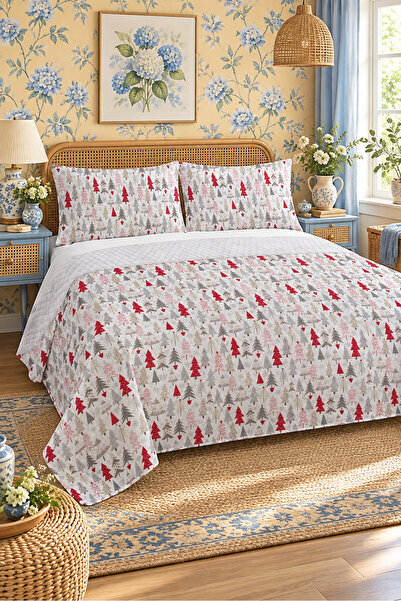 Evmila Tree Pattern Double Printed Pique (200x220 Cm) White