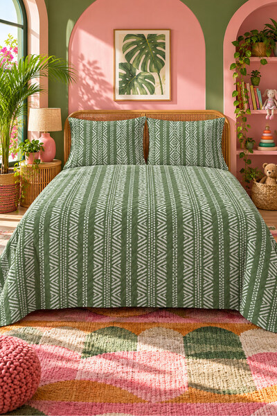 Evmila Modern Pattern Double Printed Pique (200x220 Cm) Colorful