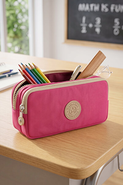 Fiyaka Rlx-124 Two-Compartment Clinker Fabric Pencil Case School University B...