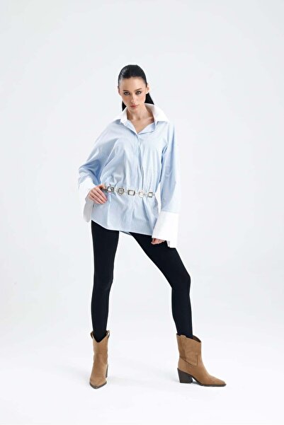 GACA COLLECTION HARİSSA Kol Manşet Detaylı Poplin Gömlek