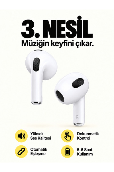 kawigo 3. Nesil Kablosuz Bluetooth Kulaklık Kulak İçi Kulaklık ios android uyumlu