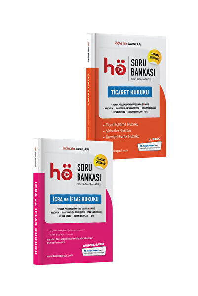 hukuk öğretir 2027 TİCARET - İCRA VE İFLAS HUKUKU SORU BANKASI 2 Lİ KİTAP SETİ