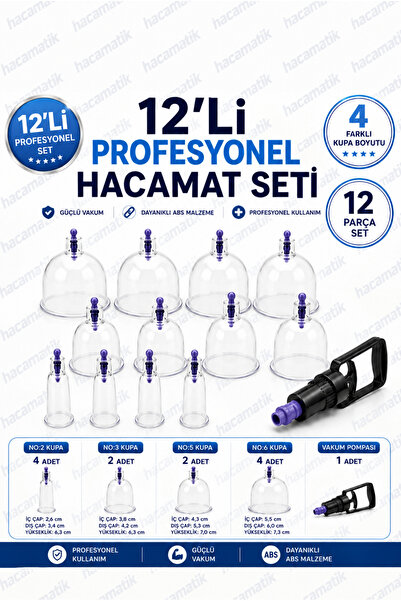 Hacamatik 13 Parça Vakumlu Hacamat Kupa Bardak Çekme Seti -Selülit Ve Çatlak ...