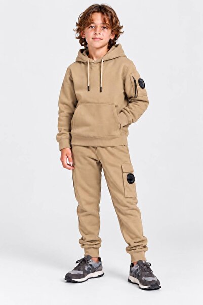 Generic Brand Boy's Hooded Cargo Pocket Tracksuit Set with Lens Detail