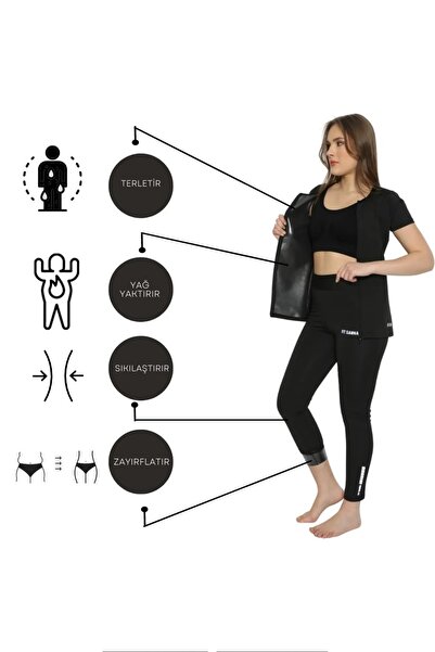 ICOLEXİN Sauna Thermal Leggings+ Zippered Body Firming sauna thermal Set