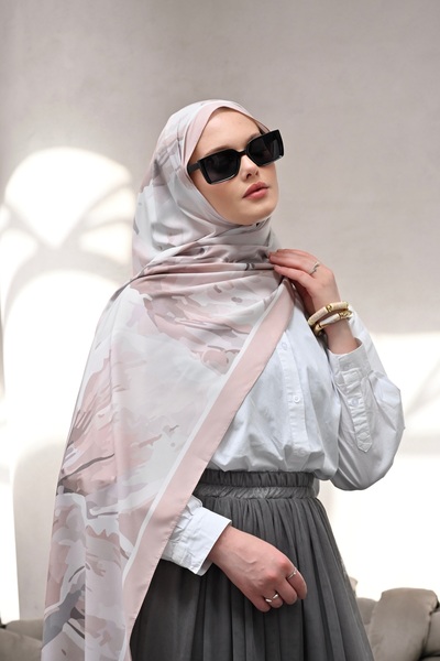 Mimelif Alya Desenli İpeksi Şal 70x200 cm