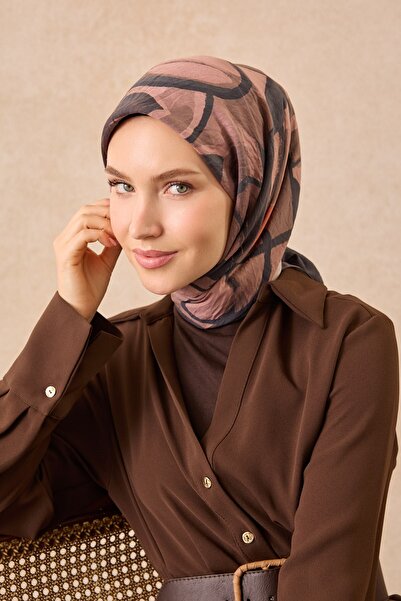 Silk Home Κασκόλ Βελόρα Αφηρημένο Καπνιστό