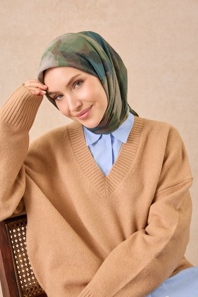 Silk Home Velora Eşarp Watercolor Koyu Yeşil