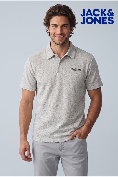 Jack & Jones J&J Men's Polo Neck T-Shirt Melange