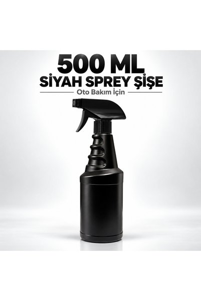 makrobay 500 ml Siyah Polietilen Kimyasala Dayanıklı Boş Sprey Şişe Oto Bakım...