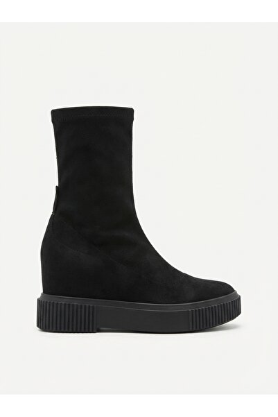 DGN 3042-2027 Thick Sole Women's Boots Black Suede