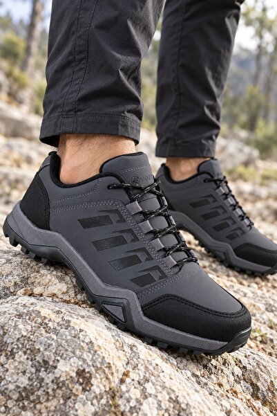 Vojo P7 Füme/Gri Suya Dayanıklı Outdoor Kışlık Erkek Ayakkabı Bot
