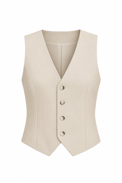 bussrabutik Striped Buttoned Cotton Vest